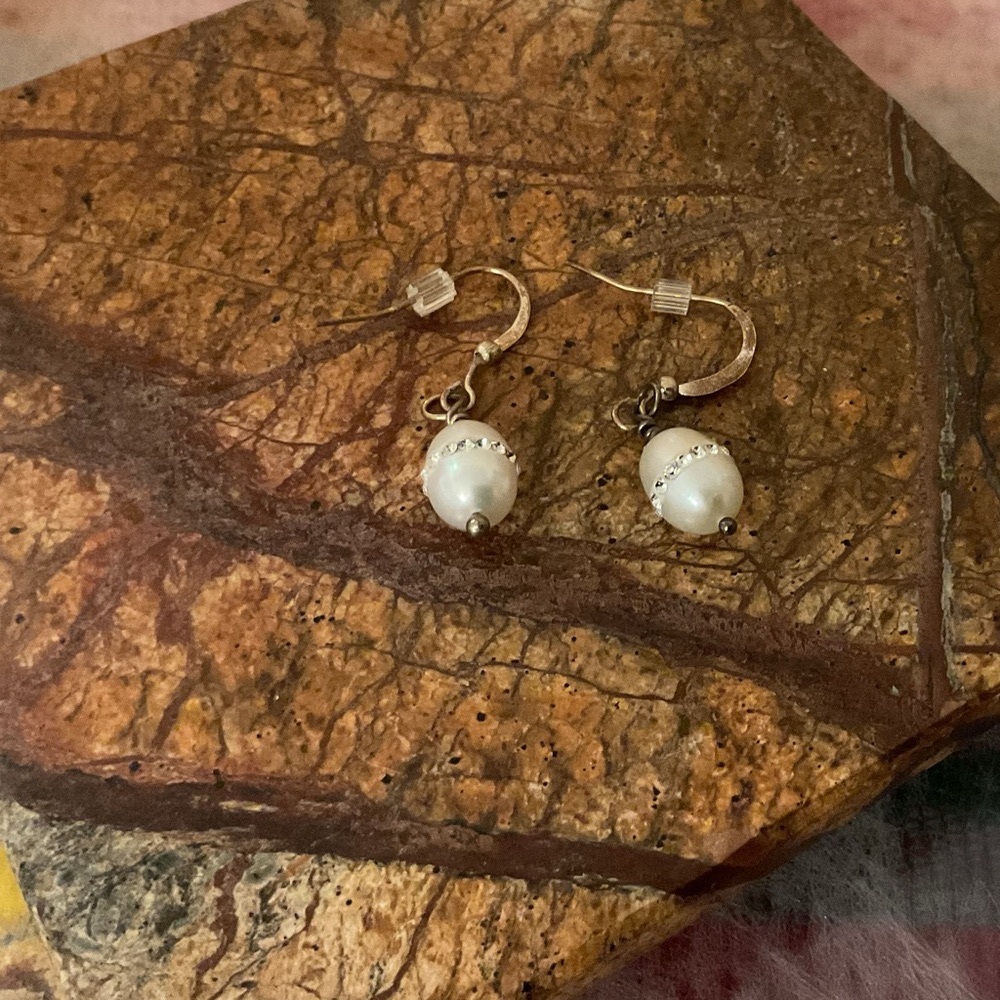 Elegant White Pearl Drop Earrings